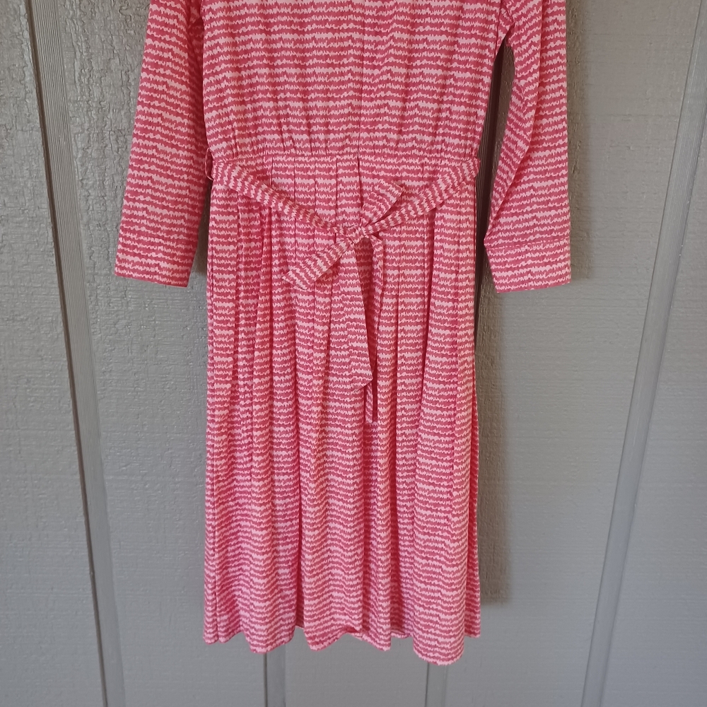 Tucker Allyson Midi Dress Size L Women Preppy In Raspberry Sound Organic Poplin - Picture 8 of 13